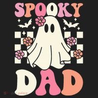 Spooky Dad Halloween Ghost Costume Retro Groovy Beanie thumb 2