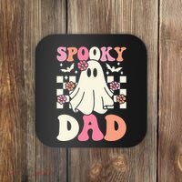 Spooky Dad Halloween Ghost Costume Retro Groovy Coaster thumb 0