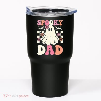 Spooky Dad Halloween Ghost Costume Retro Groovy Tumbler