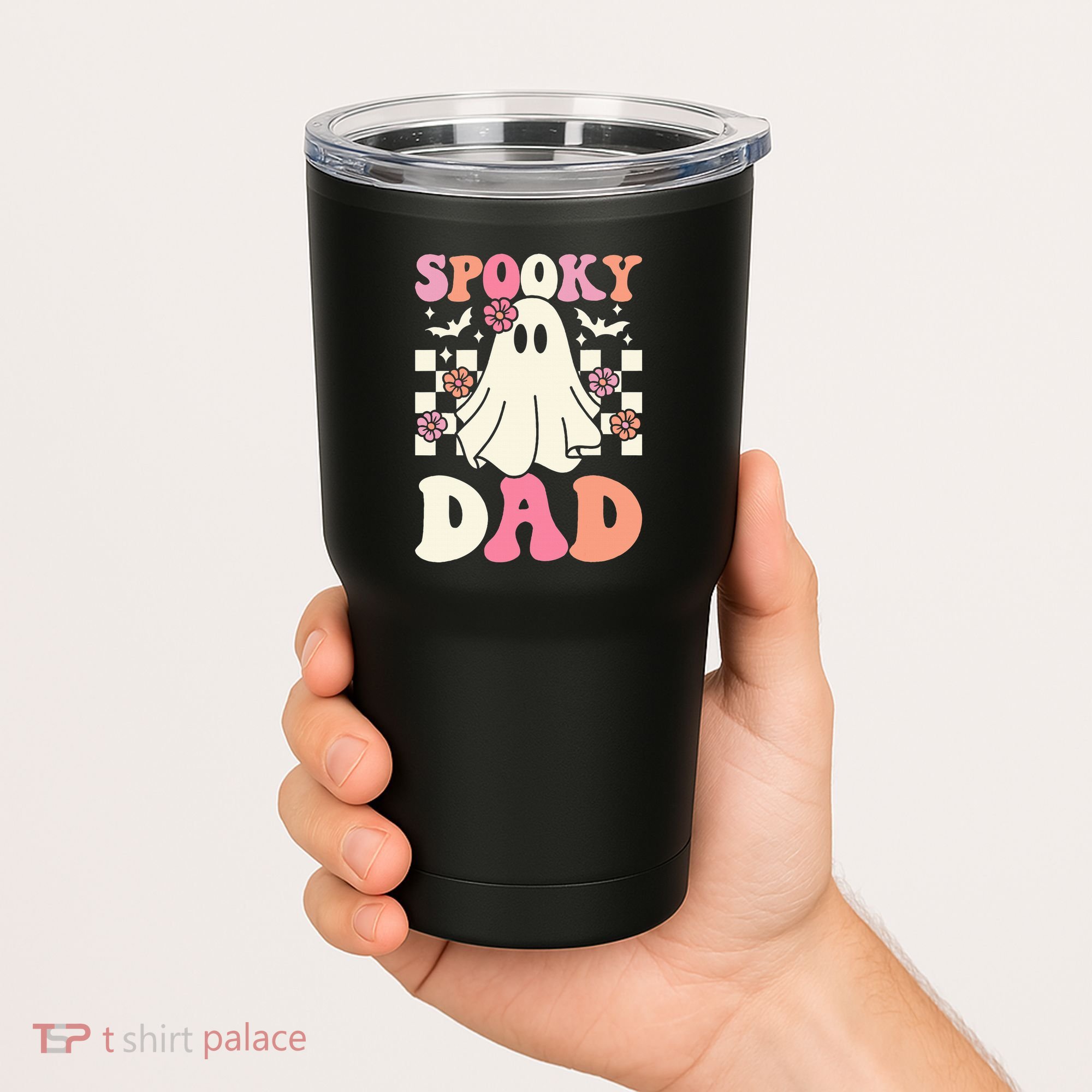 Spooky Dad Halloween Ghost Costume Retro Groovy Tumbler