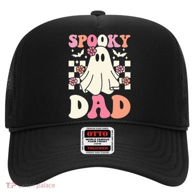 Spooky Dad Halloween Ghost Costume Retro Groovy Hat