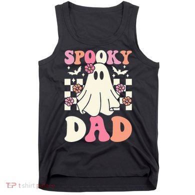 Spooky Dad Halloween Ghost Costume Retro Groovy Tank Top