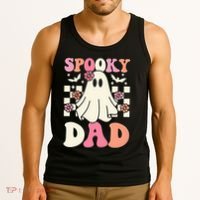 Spooky Dad Halloween Ghost Costume Retro Groovy Tank Top thumb 3
