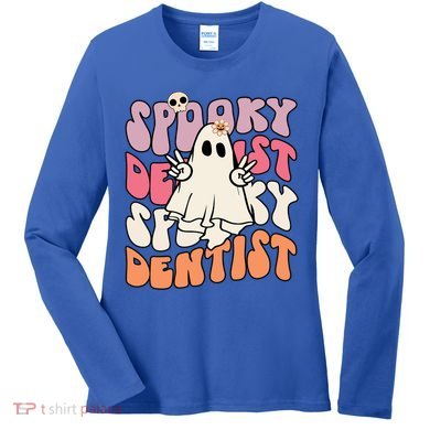 Spooky Dentist Halloween Costume Trick Or Teeth Dental Squad Gift Women's Long Sleeve Shirt