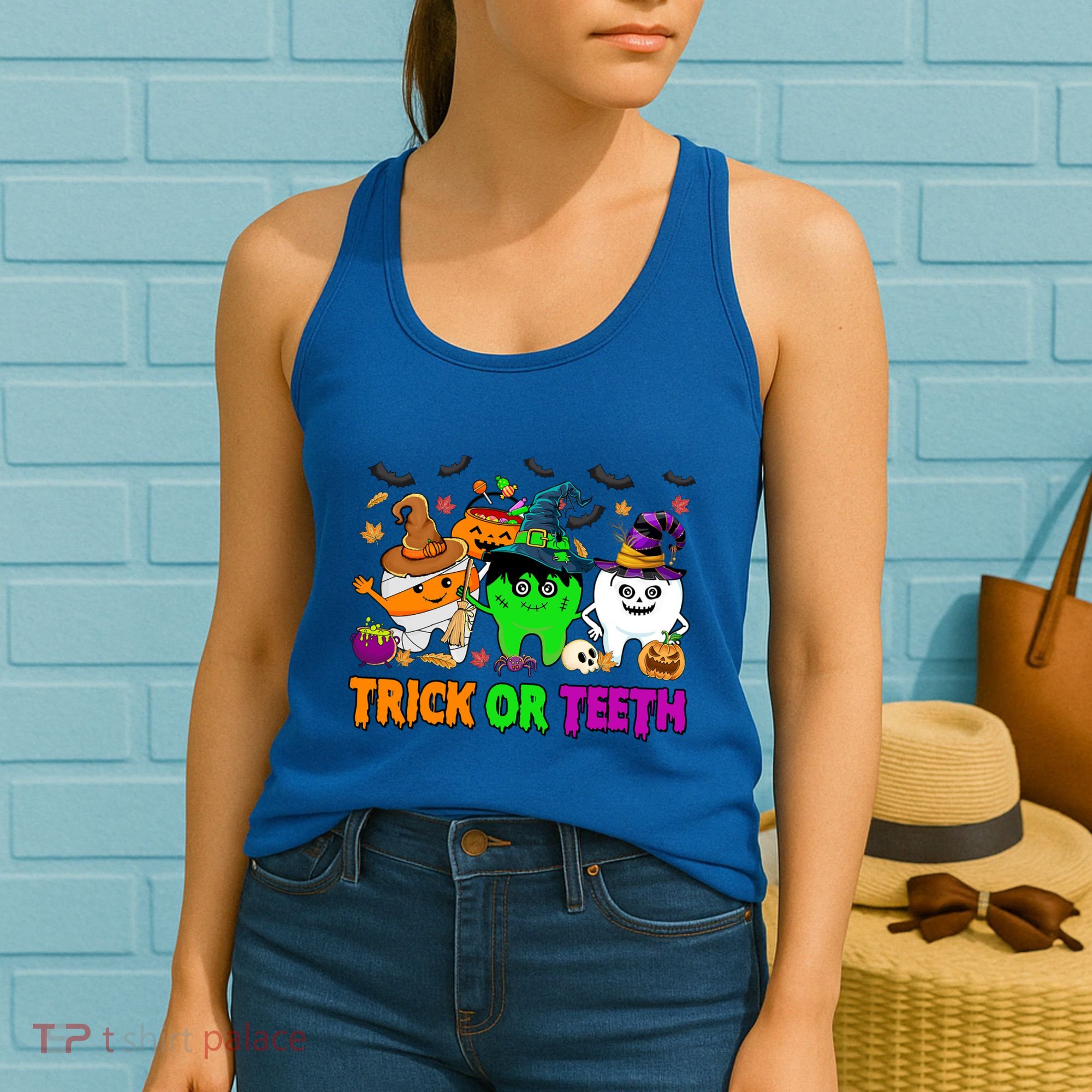 Spooky Dentist Halloween Trick Or Teeth Dental Assistant Cute Gift Women's Tank Top