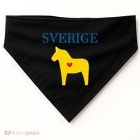 Swedish Dala Horse Midsommar Heart Sverige USA-Made Doggie Bandana thumb 0