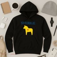 Swedish Dala Horse Midsommar Heart Sverige Hoodie thumb 3