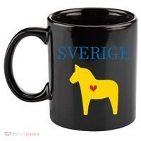 Swedish Dala Horse Midsommar Heart Sverige 11oz C Handle Ceramic Mug thumb 2