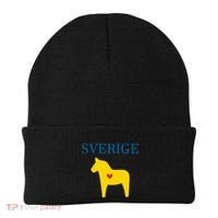 Swedish Dala Horse Midsommar Heart Sverige Beanie thumb 0