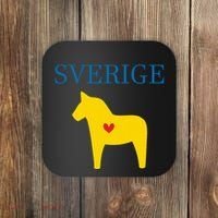 Swedish Dala Horse Midsommar Heart Sverige Coaster thumb 0