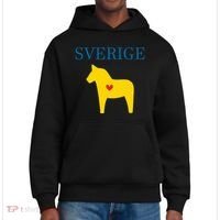 Swedish Dala Horse Midsommar Heart Sverige District V.I.T. Heavyweight Hoodie thumb 0