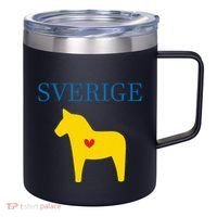 Swedish Dala Horse Midsommar Heart Sverige 12oz Stainless Steel Coffee Mug thumb 0
