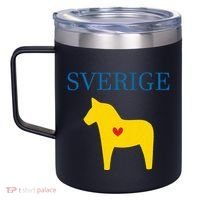 Swedish Dala Horse Midsommar Heart Sverige 12oz Stainless Steel Coffee Mug thumb 2