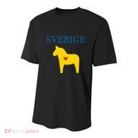 Swedish Dala Horse Midsommar Heart Sverige Youth Performance Sprint T-Shirt thumb 0