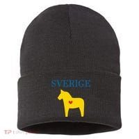 Swedish Dala Horse Midsommar Heart Sverige Sustainable Knit Beanie thumb 0