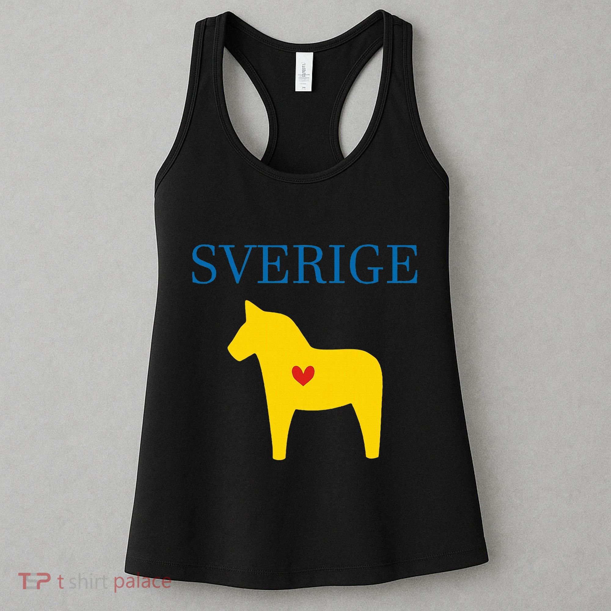 Swedish Dala Horse Midsommar Heart Sverige Women's Tank Top