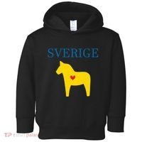 Swedish Dala Horse Midsommar Heart Sverige Toddler Hoodie thumb 0