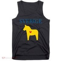 Swedish Dala Horse Midsommar Heart Sverige Tank Top thumb 0