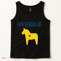 Swedish Dala Horse Midsommar Heart Sverige Tank Top thumb 2