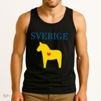 Swedish Dala Horse Midsommar Heart Sverige Tank Top thumb 3