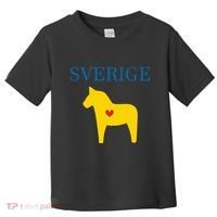 Swedish Dala Horse Midsommar Heart Sverige Toddler T-Shirt thumb 0