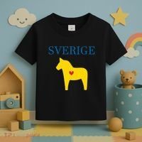Swedish Dala Horse Midsommar Heart Sverige Toddler T-Shirt thumb 3