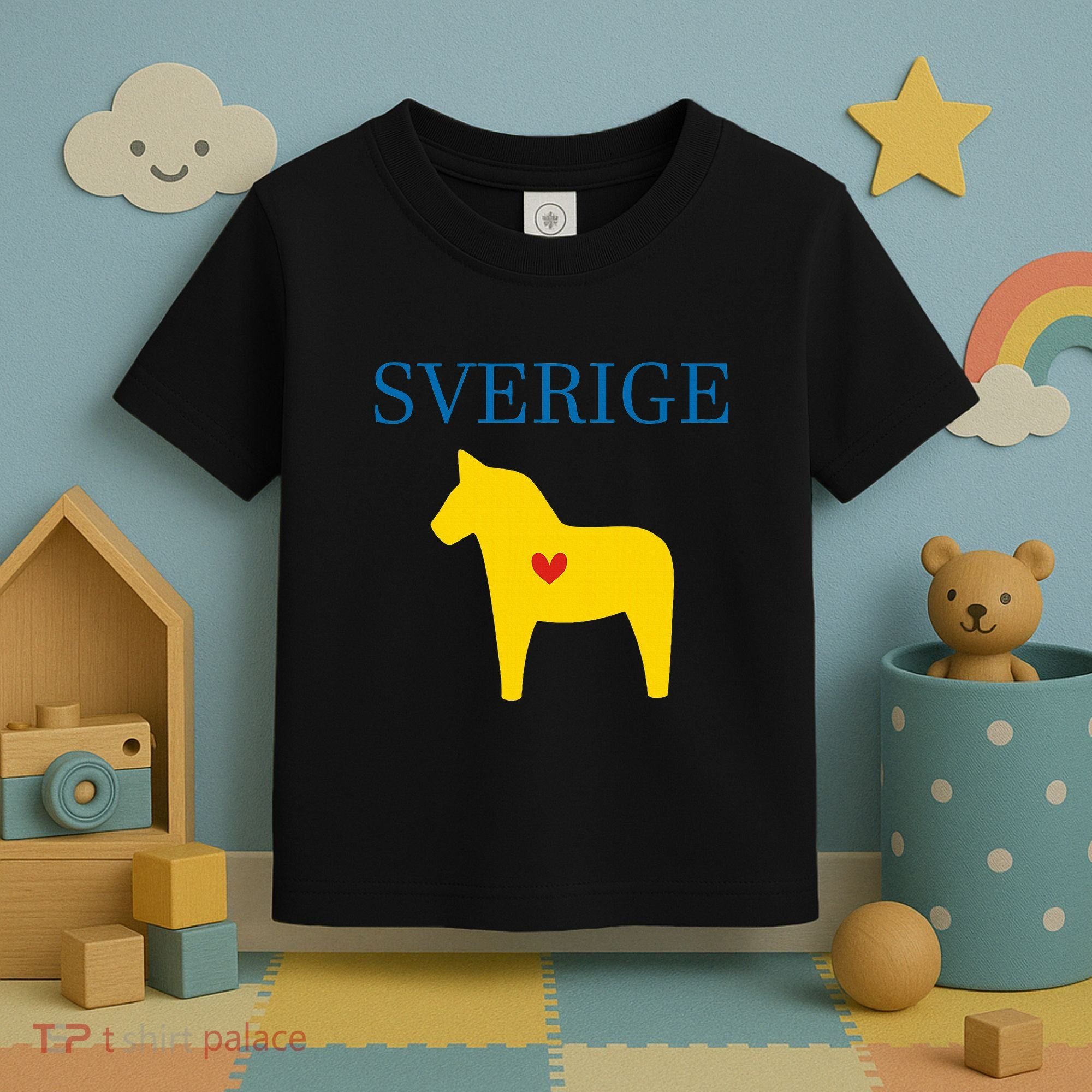 Swedish Dala Horse Midsommar Heart Sverige Toddler T-Shirt