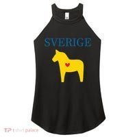 Swedish Dala Horse Midsommar Heart Sverige Women's Perfect Tri Rocker Tank thumb 0