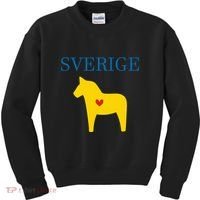 Swedish Dala Horse Midsommar Heart Sverige Kids Sweatshirt thumb 0