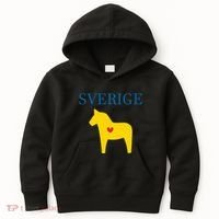 Swedish Dala Horse Midsommar Heart Sverige Kids Hoodie thumb 0