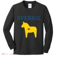 Swedish Dala Horse Midsommar Heart Sverige Kids Long Sleeve Shirt thumb 0