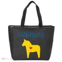 Swedish Dala Horse Midsommar Heart Sverige Tote Bag thumb 0
