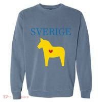 Swedish Dala Horse Midsommar Heart Sverige Garment-Dyed Sweatshirt thumb 0
