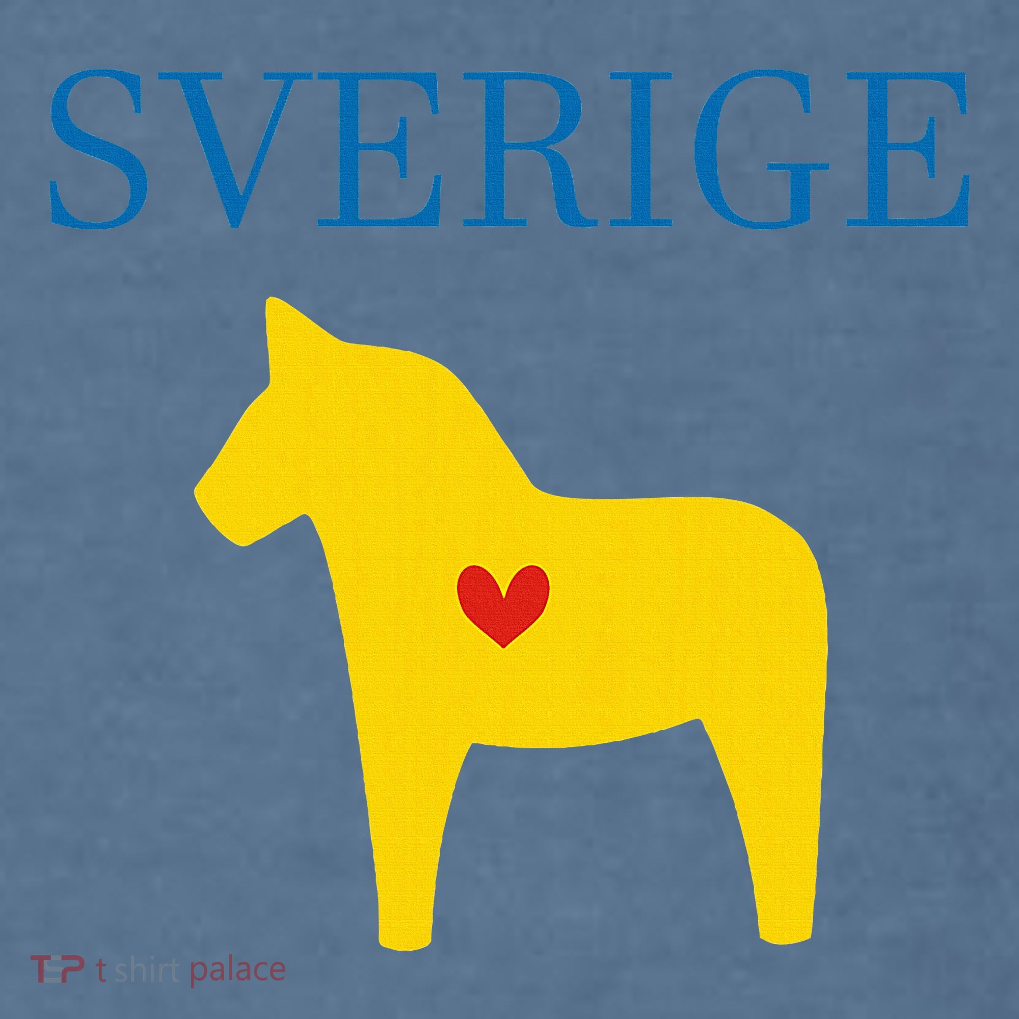 Swedish Dala Horse Midsommar Heart Sverige Garment-Dyed Sweatshirt