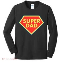Super Dad Hero Gift Kids Long Sleeve Shirt thumb 0