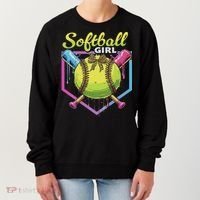 Softball Drip Ice Cream Drip Softball Girl Bow Women's Sweatshirt thumb 0