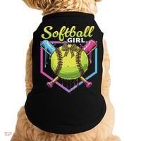 Softball Drip Ice Cream Drip Softball Girl Bow Doggie Tank thumb 0