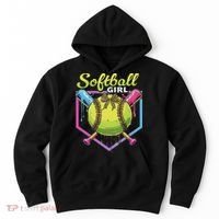 Softball Drip Ice Cream Drip Softball Girl Bow Hoodie thumb 0