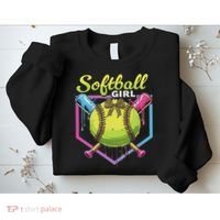 Softball Drip Ice Cream Drip Softball Girl Bow Sweatshirt thumb 2