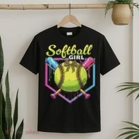 Softball Drip Ice Cream Drip Softball Girl Bow T-Shirt thumb 2