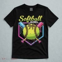 Softball Drip Ice Cream Drip Softball Girl Bow T-Shirt thumb 5