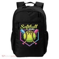 Softball Drip Ice Cream Drip Softball Girl Bow Backpack thumb 0