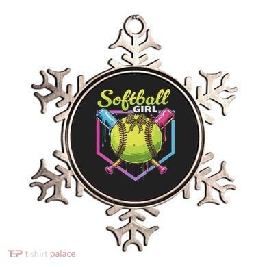 Softball Drip Ice Cream Drip Softball Girl Bow Ornament