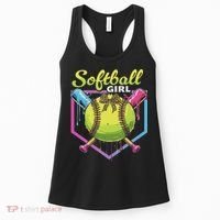 Softball Drip Ice Cream Drip Softball Girl Bow Women's Tank Top thumb 0