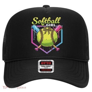Softball Drip Ice Cream Drip Softball Girl Bow Hat