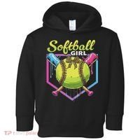 Softball Drip Ice Cream Drip Softball Girl Bow Toddler Hoodie thumb 0