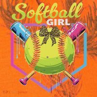 Softball Drip Ice Cream Drip Softball Girl Bow Kati Licensed 12" Camo Cuffed Beanie thumb 2