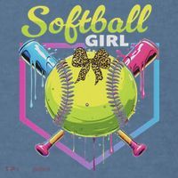 Softball Drip Ice Cream Drip Softball Girl Bow Comfort Colors Garment-Dyed Hooded Sweatshirt thumb 2