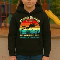 Scuba Diving Is Life Everything Else Surface Interval Diving Kids Hoodie thumb 3