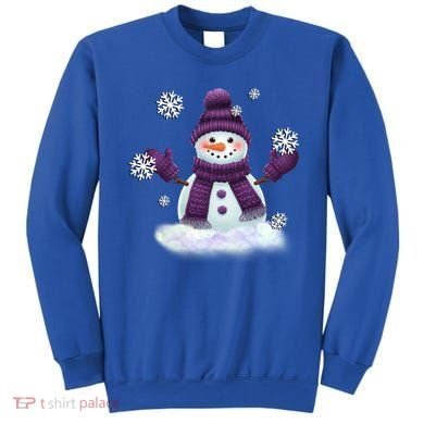Snow Design In Purples Wintertime Snowflakes Gift Sweatshirt